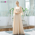 Elegant Blush Bridesmaid Dresses Ever Pretty EP00638 A-Line Ruffles With Jacket Appliques Wedding Guest Dresses Vestiti Eleganti