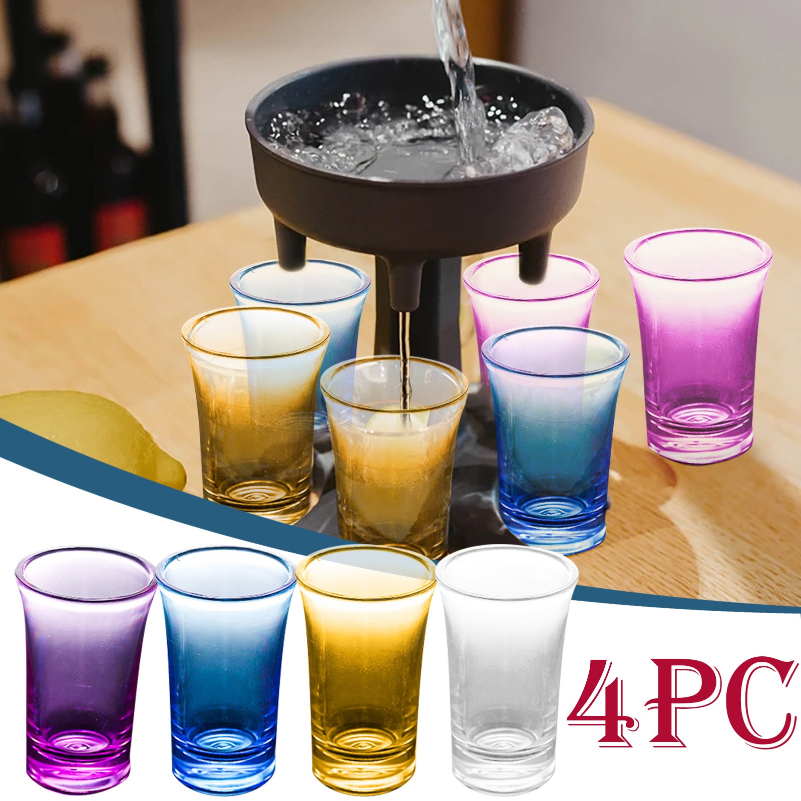 4PCS Multicolor Clear Acrylic Water Cups Transparent Plastic Wine Glasses For Pouring Wine Dispenser Holder Durable Milk Tea Cup