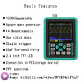 Handheld Mini Digital Oscilloscope with 2.4 Inches TFT Color LCD Screen 120M Bandwidth 500M Sampling Rate for Maintenance