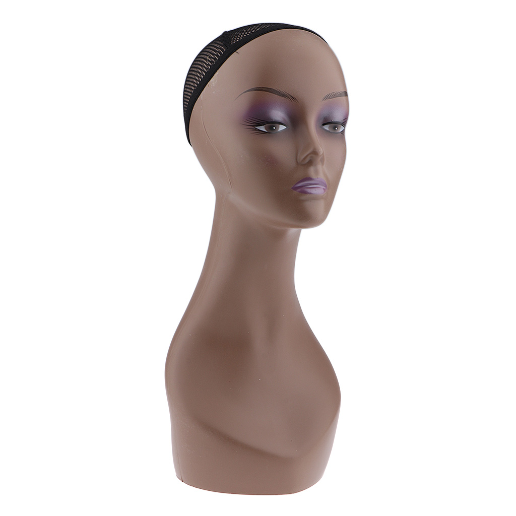 ABS Coffee Mannequin Manikin Display Head With Mount Hole Hairdressing Model