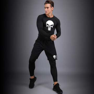 Dry Fit Men's Training Sportswear Set Gym Fitness Compression Sports Suit Jogging Tight Sport Wear Clothes Male 3Pcs