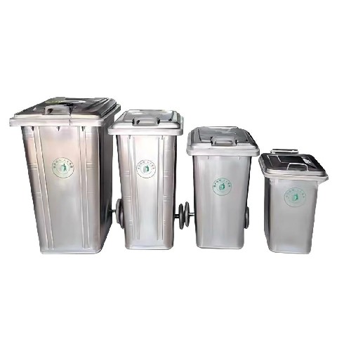 Stainless Steel Garbage Bin with Sleek Design.