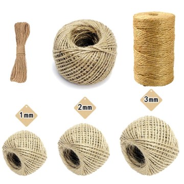 1mm / 2mm / 3mm / 10mm natural jute twine party wedding gift packaging rope DIY scrapbook florist craft decoration