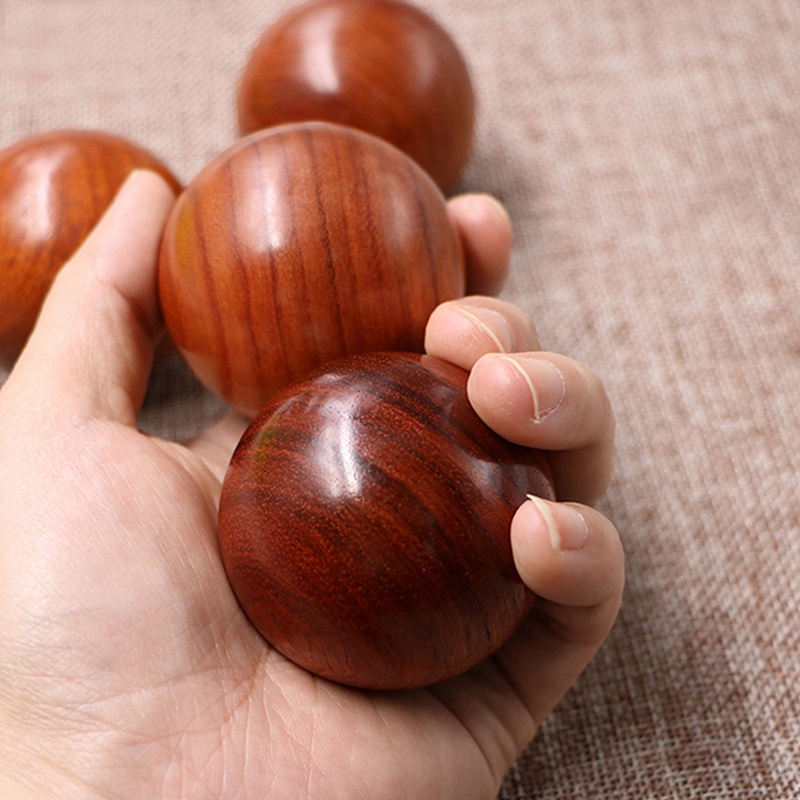 2x 50mm Chinese Health Meditation Exercise Stress Relief Wooden Fitness Baoding Balls Relaxation Therapy Kid Toy Ball YYY9542