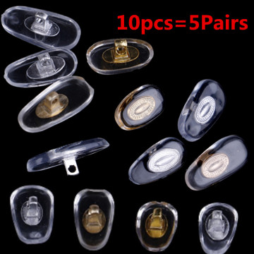 10pcs=5Pairs Silicone Screw On Nose Pads Brace Support For Glasses Sunglasses Support Nose Pads Eyewear Accessories S/L Size