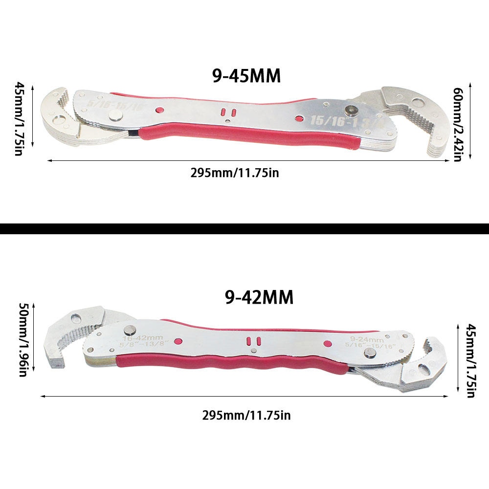 Double Head Magic Wrench 9-45mm Universal Adjustable Key Spanners Multitool For Hex Triangle Four Corners Nut Bolt