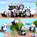 1 Pcs Miniature Resin Pandas Garden Plant Flower Pot Bonsai Dollhouse Decoration