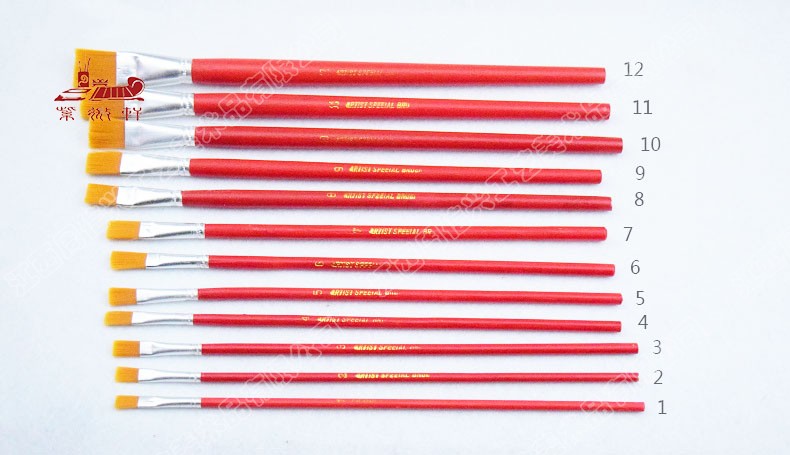12Pcs row pen nylon hair brushes with oil painting gouache paint pen propylene Watercolor Supplies Professional Art Supplies