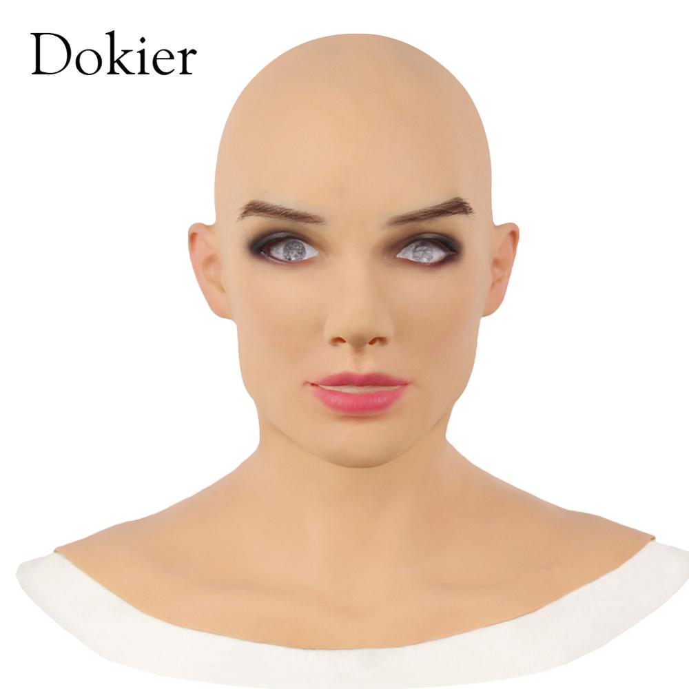 Dokier Soft Silicone cosplay Female Headware Masks Props for Crossdresser Transvestite Halloween Cosplay Male to Female