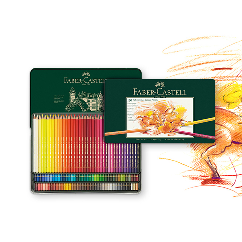 Faber Castell 1100 Professional Polychromos Oily Colored Pencils 12/24/36/60/72/120 Colors Artist Grade Oily Lapis De Cor Pencil