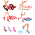1/10 Pairs Fashion Fixed Styles Doll Shoes Bandage Bow High Heel Sandals for Girl Dolls Accessories Toys