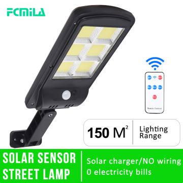 Fcmila Powerful Remote Control Upgraded COB Solar Light PIR Motion Sensor IP65 Outdoor Solar Wall Street Light Waterproof Lamp