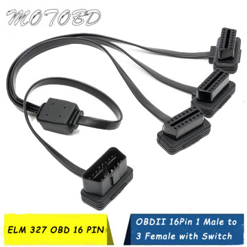 Switch Diagnostic Adapter OBD2 Car Tools OBD 2 Splitter Extension 1 to 3 Y Cable Male Three Port To Female for elm327