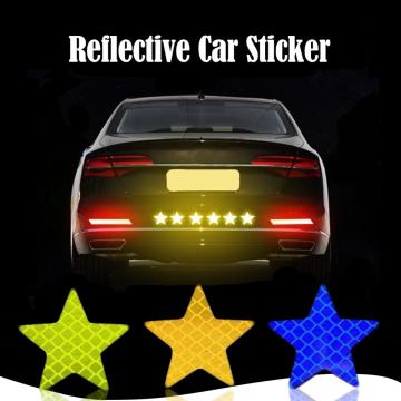 5pcs Car Safety Mark Warning Tape Five-pointed Star Reflective Strip Stickers For Bicycle Car Exterior Decoration Accessories