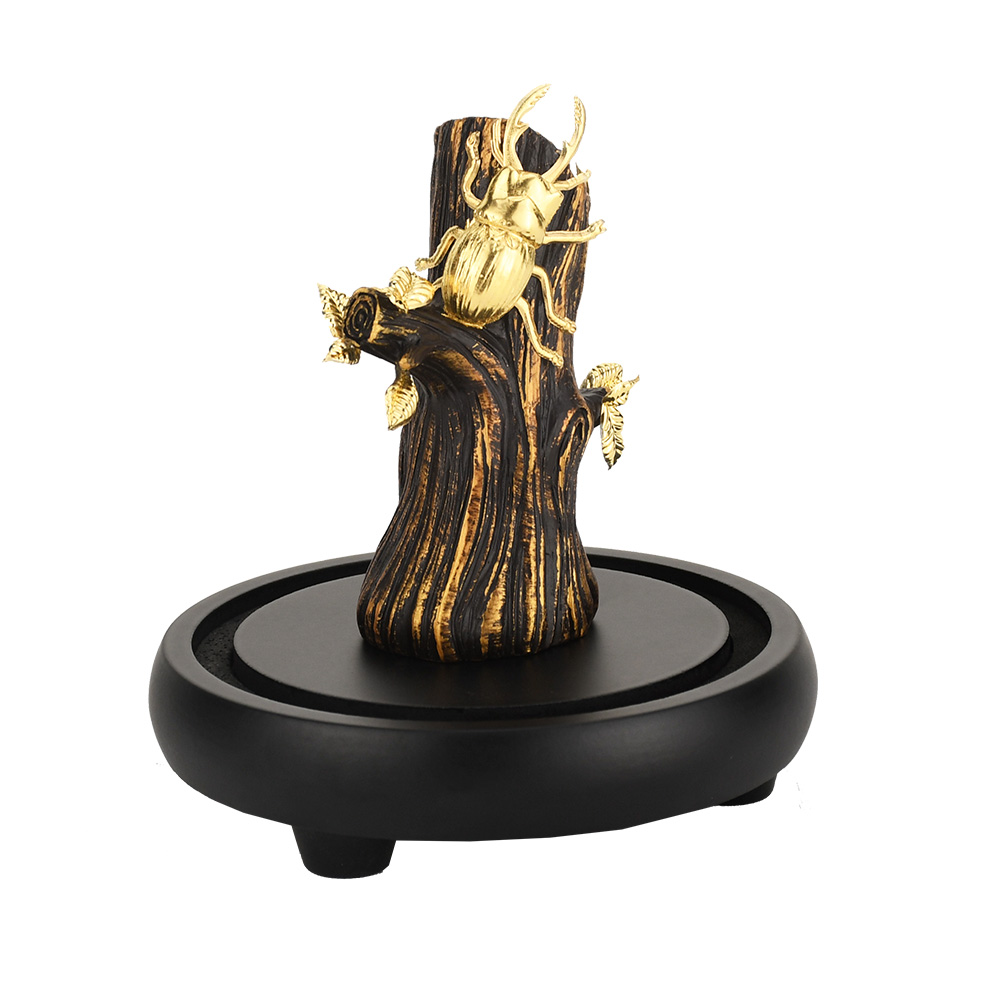 Modern Decor Gold Leaf Beetle Resin statue Sculpture Table Ornament Model Figurine Gold Foil Crafts Home decoration