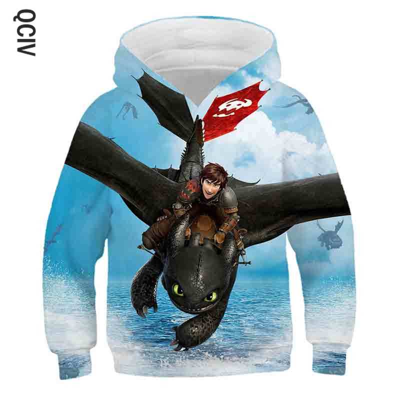 Autumn Cartoon How to Train Your Dragon Boys/girl Sweatshirts Kids Hoodies 3D Printed Children Long Sleeve Pullover