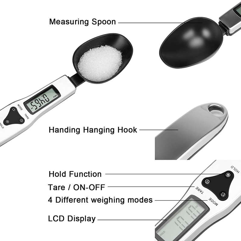 300G/0.1G Portable LCD Digital Kitchen Scale Measuring Spoon Electronic Spoon Food Scale