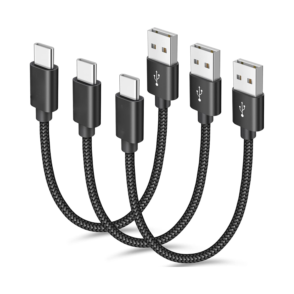 Short USB A to Type C Charger Cord