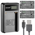 Neewer Micro USB Battery Charger + 2-Pack 2600mAh NP-F550/570/530 Replacement Batteries for Sony HandyCams Neewer Nanguang CN-16