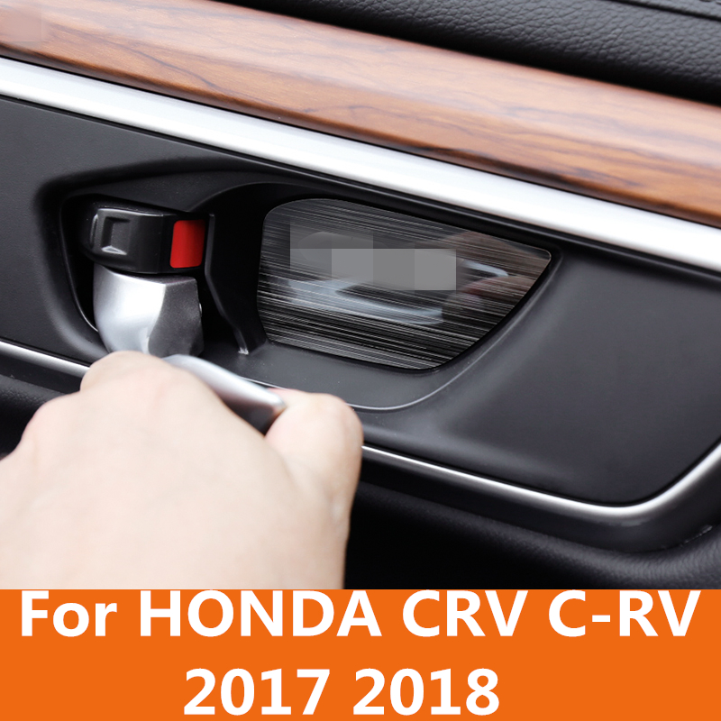 For HONDA CRV C-RV 2017 2018 car auto cover styling ABS matt silver interior door cup bowl cap accessories trim decoration