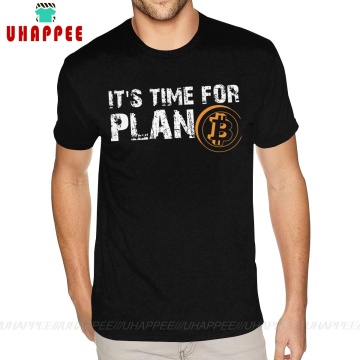 Funky It's Time For Plan Bitcoin T-Shirt Cryptocurrency T Shirts T Shirts Boy 4XL Black Tee Shirts