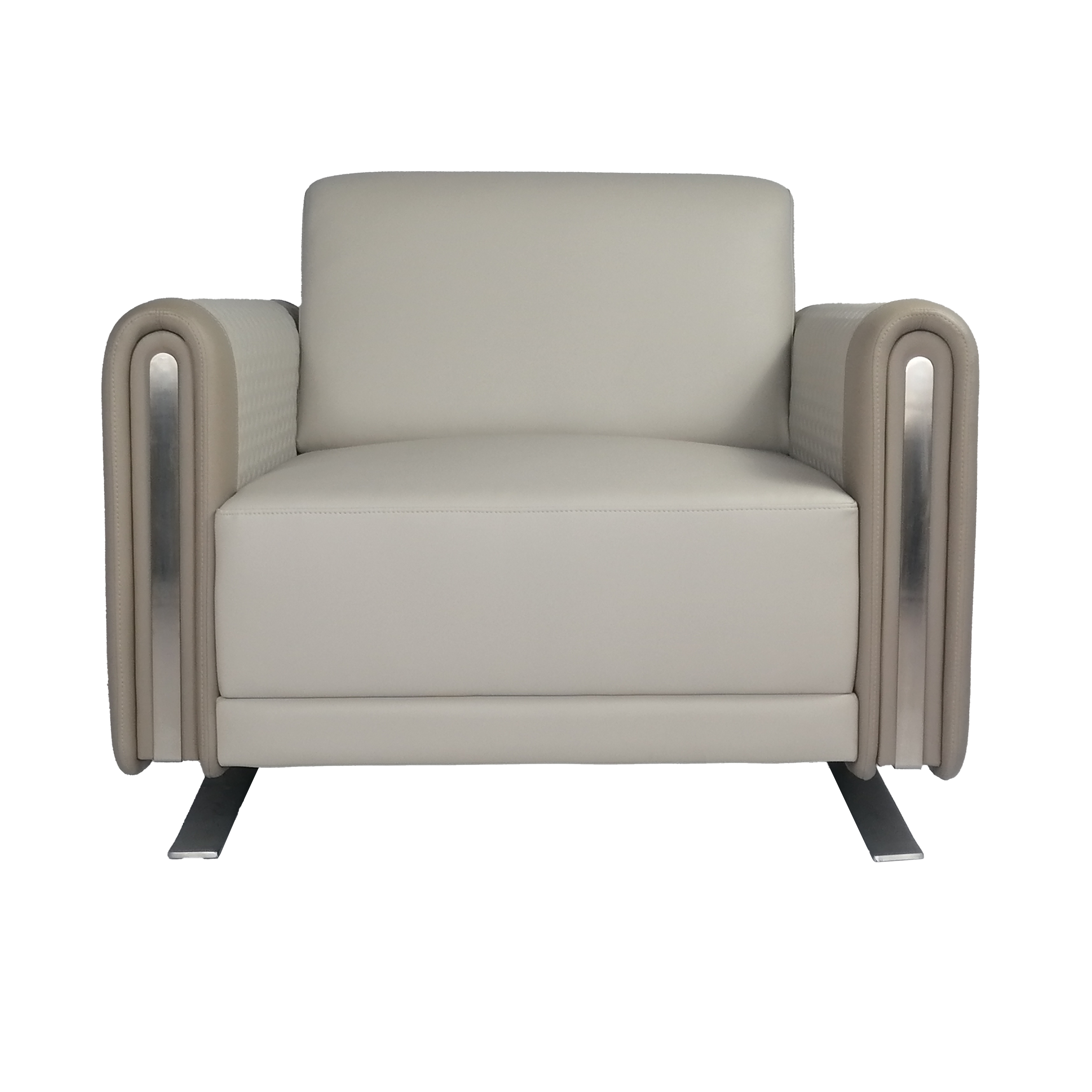 High Quality Single Black Leather Office System Furniture Colorful Modern Metal Frame Lobby Sofa Set