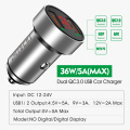 LINGCHEN Car Charger 36W Quick Charge 4.0 3.0 Metal Dual USB For iPhone Xiaomi HUAWEI Samsung USB Type C 5A PD Fast Car Charger
