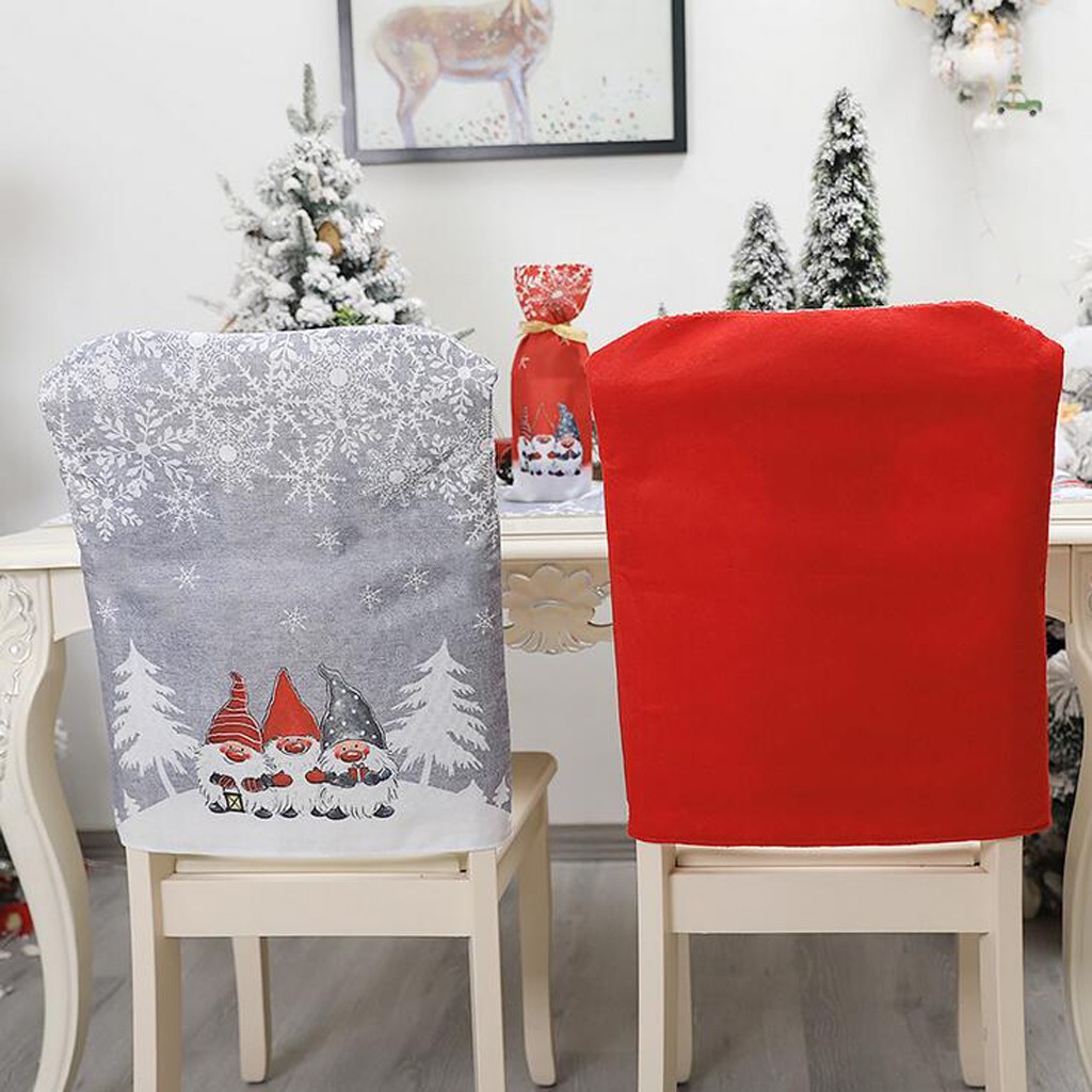 Christmas chair covers Santa Claus Hat Christmas Dinner Chair Back Covers Table Party Decor New Year Party Supplies 2021