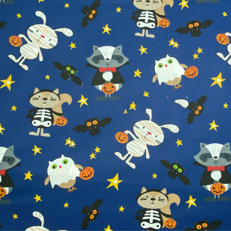 160cm width Halloween Cartoon Cotton Twill Fabric Printed Cotton Fabric for Handmade Bedding DIY Cotton Fabric