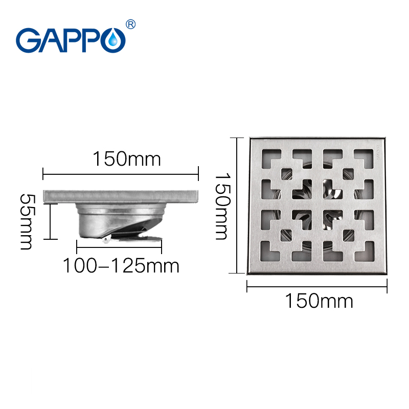 GAPPO home floor drains Stainless Steel square Y81255