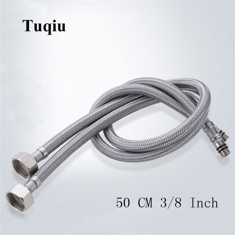 Faucet Hose 50-60 CM Flexible Plumbing Hose Faucets 1/2 ",3/8" Line Tubing Stainless Steel Bathroom Water Supply Line Hose