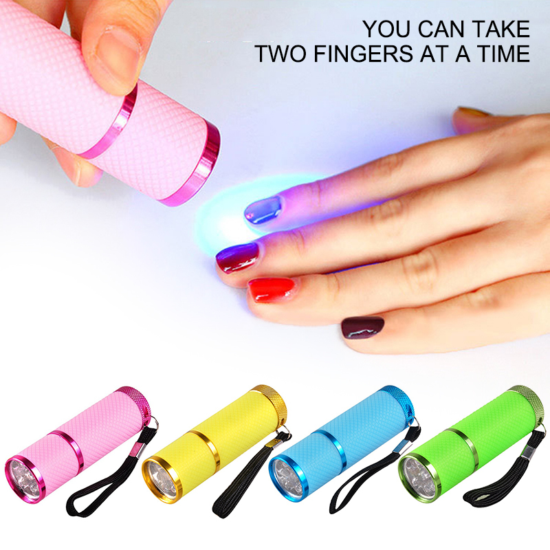 1pc Nail Dryer Mini LED Flashlight UV Lamp Portable For Nail Gel Fast Dryer Cure 4 Colors Choose Nail Gel Cure Manicure Tool Hot