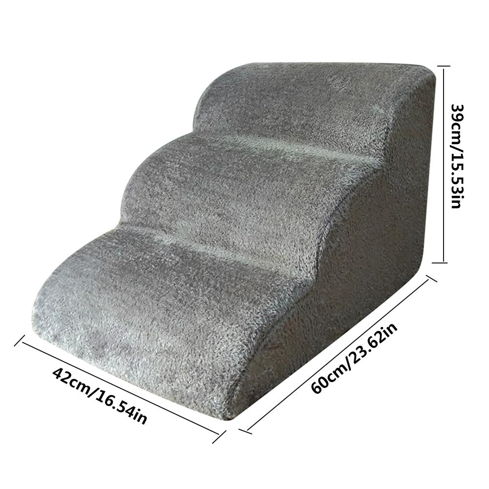 Dog Stairs Pet 3 Steps sponge Stairs Small Dog Cat Dog House Sofa Ramp Ladder Anti-slip Removable Dogs Bed Stairs Pet Supplies