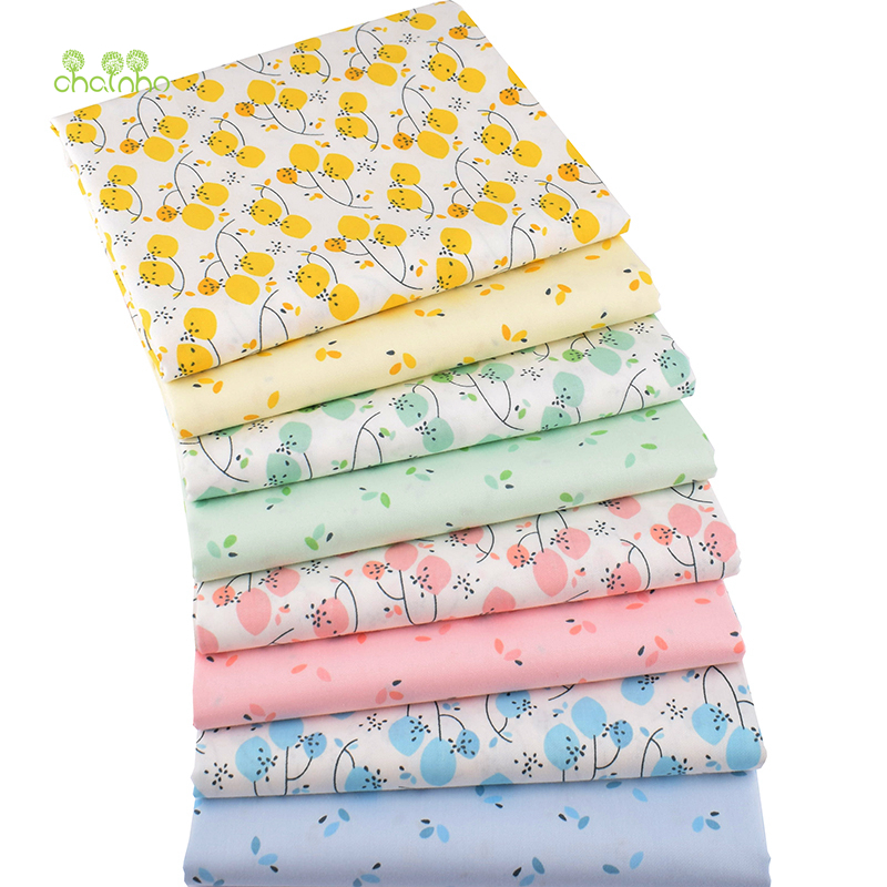 Chainho,Four Color Series,Printed Twill Cotton Fabric,Patchwork Clothes For DIY Quilting Sewing Baby&Child's Material,CC089
