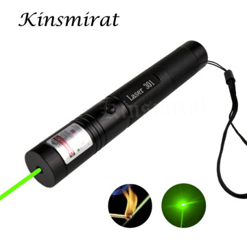 1pcs High Powerful 301 Green Laser Pointer pen Adjustable Focus 532nm Lazer Pen Visible Beam no Battery