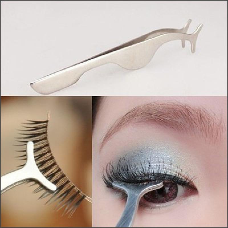 2Pc False Eyelash Tweezers, Eyelash Curler Arc Mouth Sticking False Eyelashes Tool, Multi-Function False Eyelash Assistant Makeu