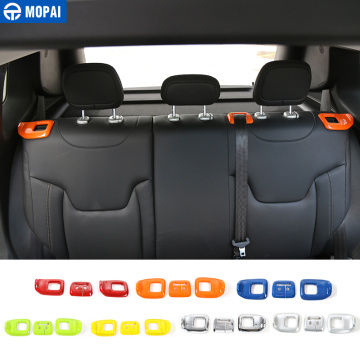 MOPAI ABS Car Interior Rear Seat Belt Adjustment Decoration Cover Stickers for Jeep Renegade 2015-2016 Car Accessories Styling
