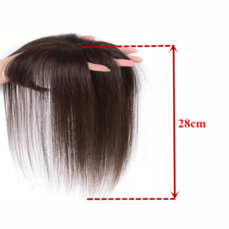 Halo Lady Beauty Clip In Human Fringe Hair Toupees Toppers Hide White Hair Straight Bangs Replacement Indian Hairpiece Non-Remy