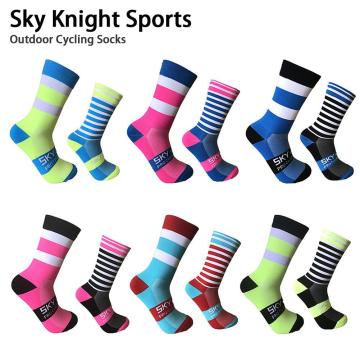 SKYKNIGHT Striped Cycling Socks High-quality Outdoor Bikes Socks Breathable Sport Socks Calcetines Ciclismo For Men And Women