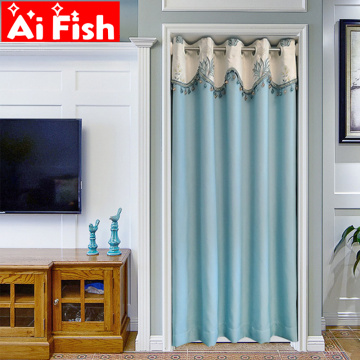 Modern Thicker Solid Cloth Curtains For Living Room Stitching Leaves Curtain with Beads Valance For Kitchen Drapes MC003#50