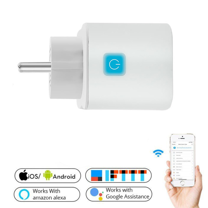 10A EU Smart Wifi Power Plug With Power Monitor Smart Home Wifi Wireless Socket Outlet Works With Alexa Google Home Tuya App EU