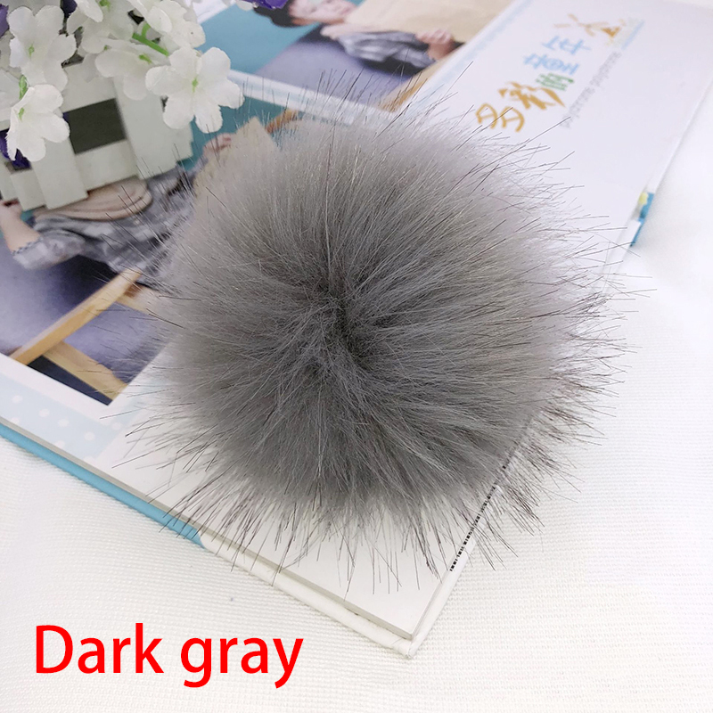 12CM DIY Luxury Fur PomPom Natural Fox Hairball Hat Ball Pom Pom Handmade Large Hair Ball Hat With rubber band