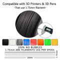 ABS Filament 1.75mm For 3D Printer 1KG/2.2LBS 100% No Bubble Excellent Quality Black Plastic ABS Filament For Children Scribble