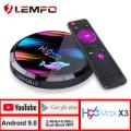 TV Box android 4G 64GB 8K Android TV Box 2020 H96 MAX Smart TV Box LEMFO 2.4G 5.8G WIFI Google Voice 9.0 Set Top Box H96 max x3