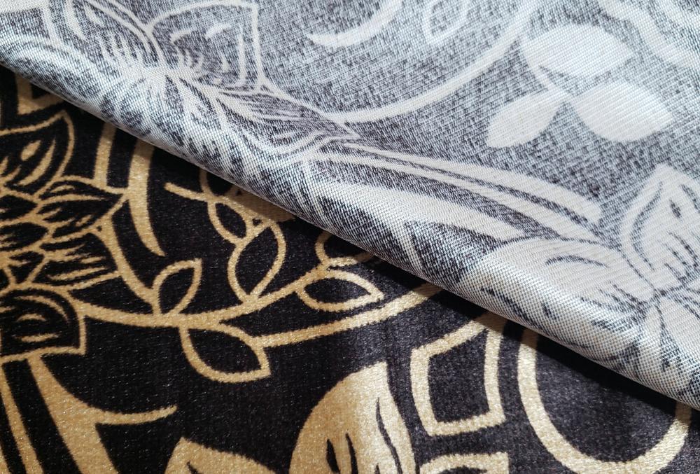 Warp Knitting Printing Velvet Sofa Fabric Back