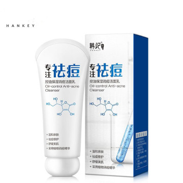 Hankey Acne Facial Cleanser Oil Control Moisturizing Cleansing Milk Deep Cleaning Shrink Pores Blackhead Removal Face Skin Care