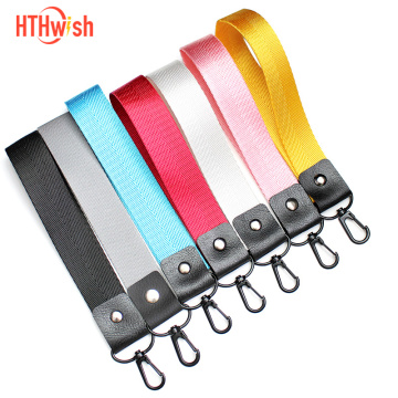 Mobile Phone Strap Short Lanyard for Keys USB stick ID card Cell phone Universal Polyester Lanyards Classic plain 8 color Rope