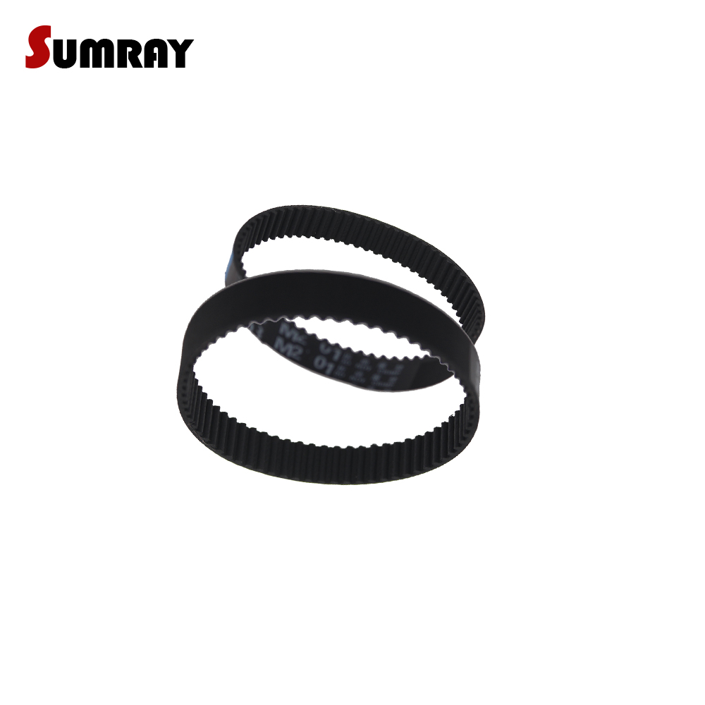 SUMRAY HTD 3M Timing Belt3M-180/183/186/189/192/195/198/201/204/207mm Pitch Length Rubber Driver Belts 10/15mm Belt Width 2PCS