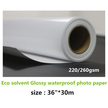 36in China Factory Price high glossy eco solvent photo paper 220/260gsm