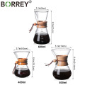 BORREY Borosilicate Glass Coffee Pot Heat-resistant Glass Pot For Drip Coffee Maker Espresso Coffee Moka Pot With Coffee Filter